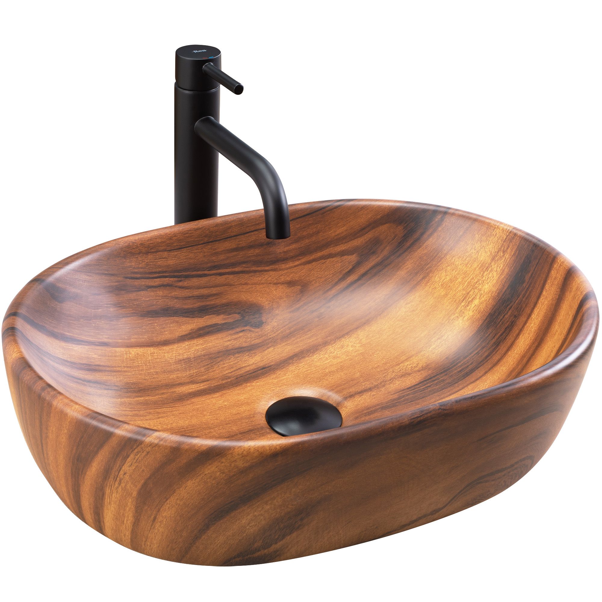foto del prodotto lavabo da appoggio rea amelia wood matt