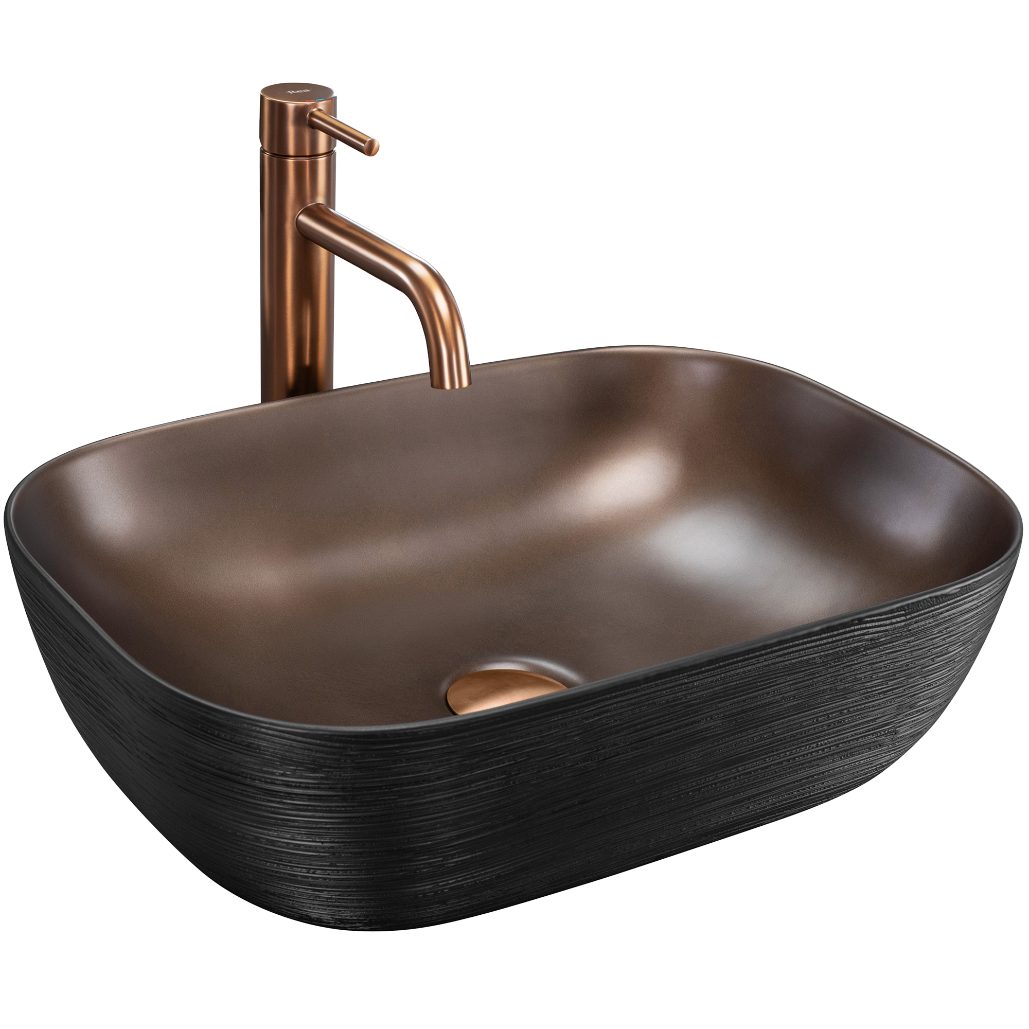 foto del prodotto lavabo da appoggio rea belinda copper brush black