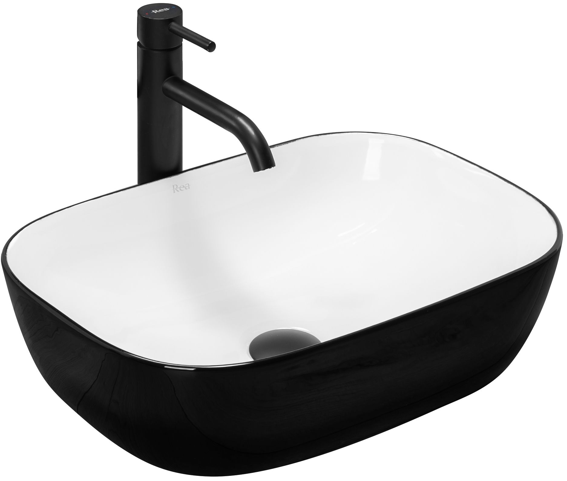 foto del prodotto lavabo da appoggio rea belinda white black