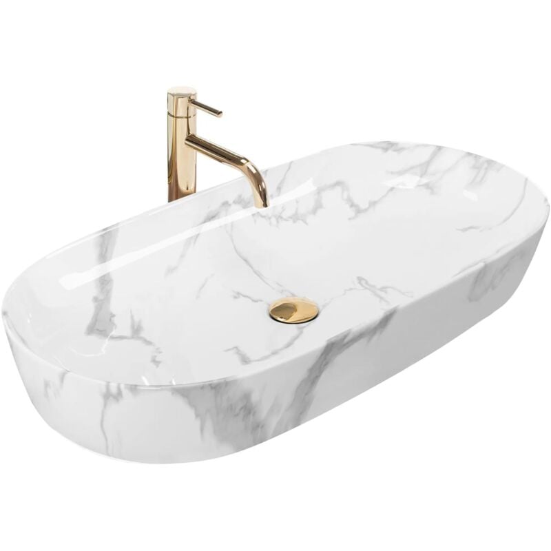 foto del prodotto lavabo da appoggio rea cleo 81 shinny marmo