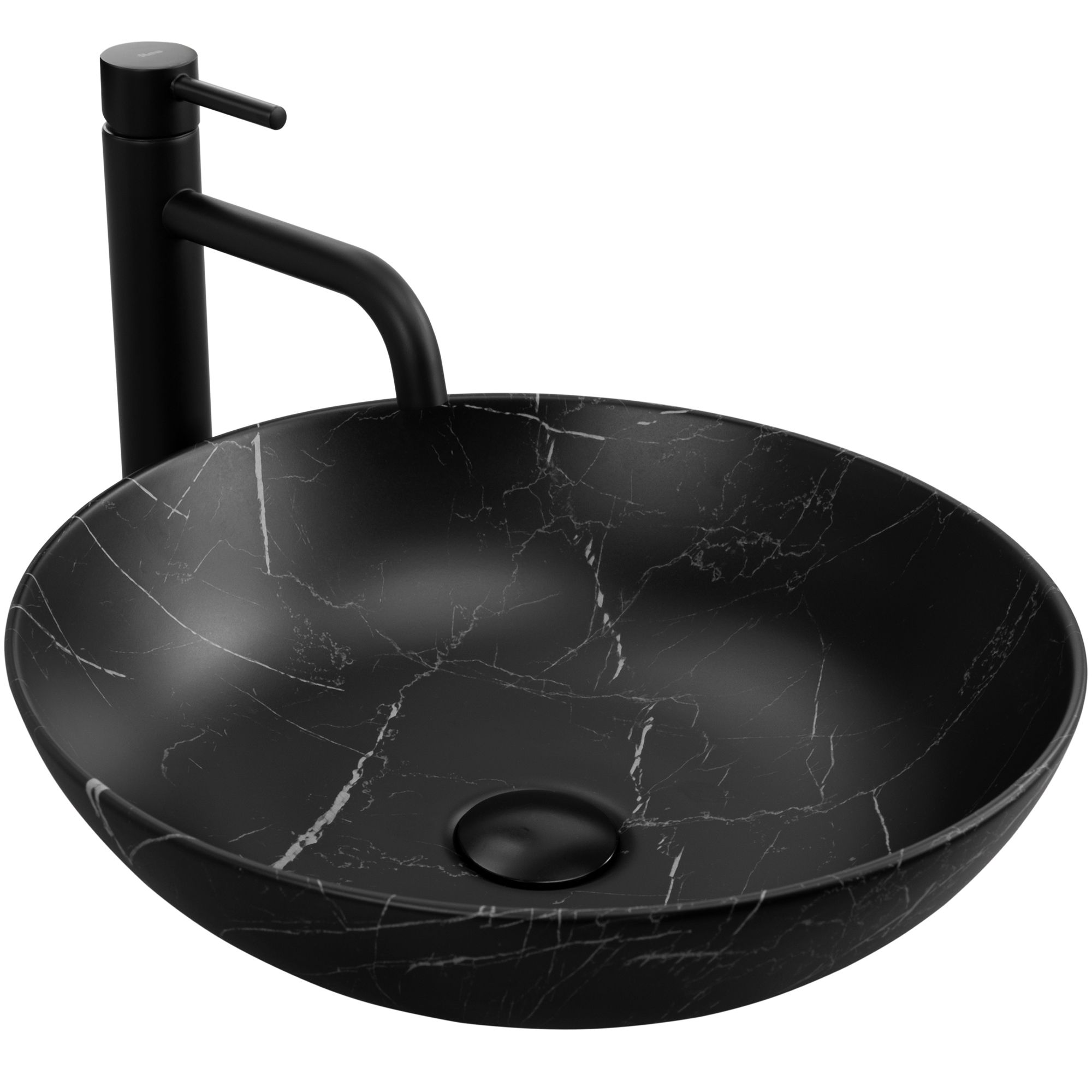 foto del prodotto lavabo da appoggio rea fibo black matt