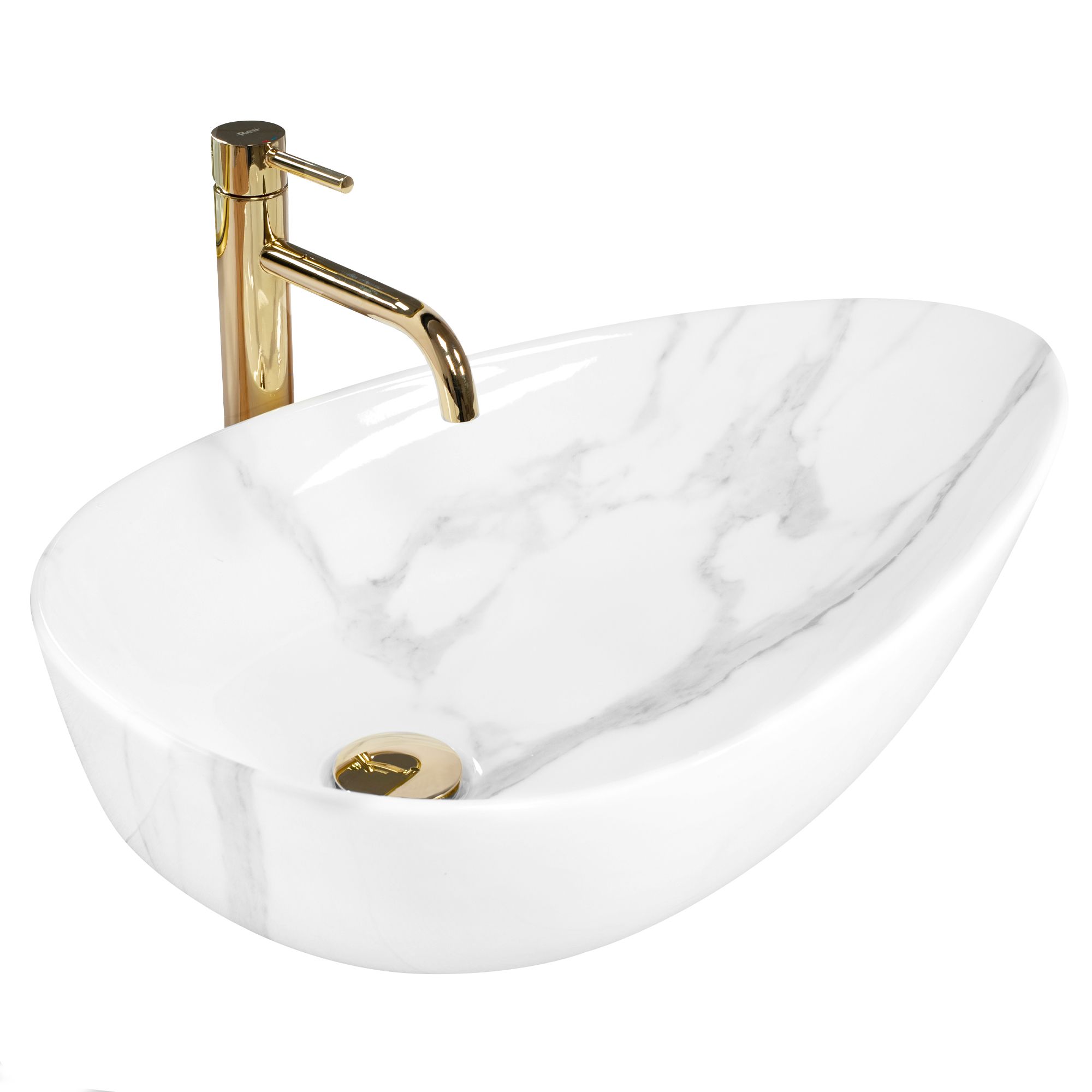 foto del prodotto lavabo da appoggio rea greta 65 bianco shiny