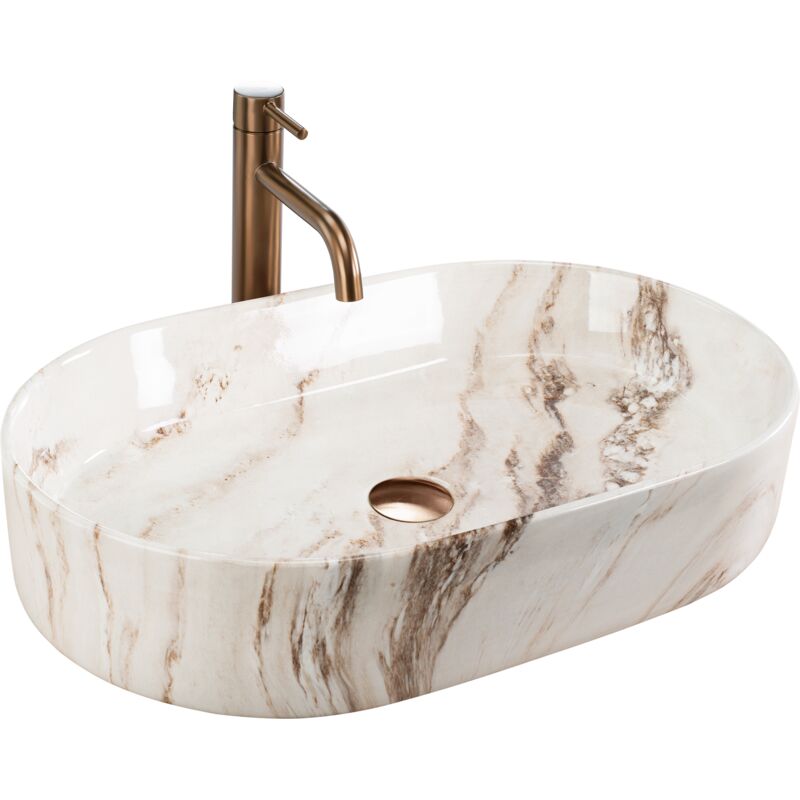 foto del prodotto lavabo da appoggio rea nadia 60 marrone