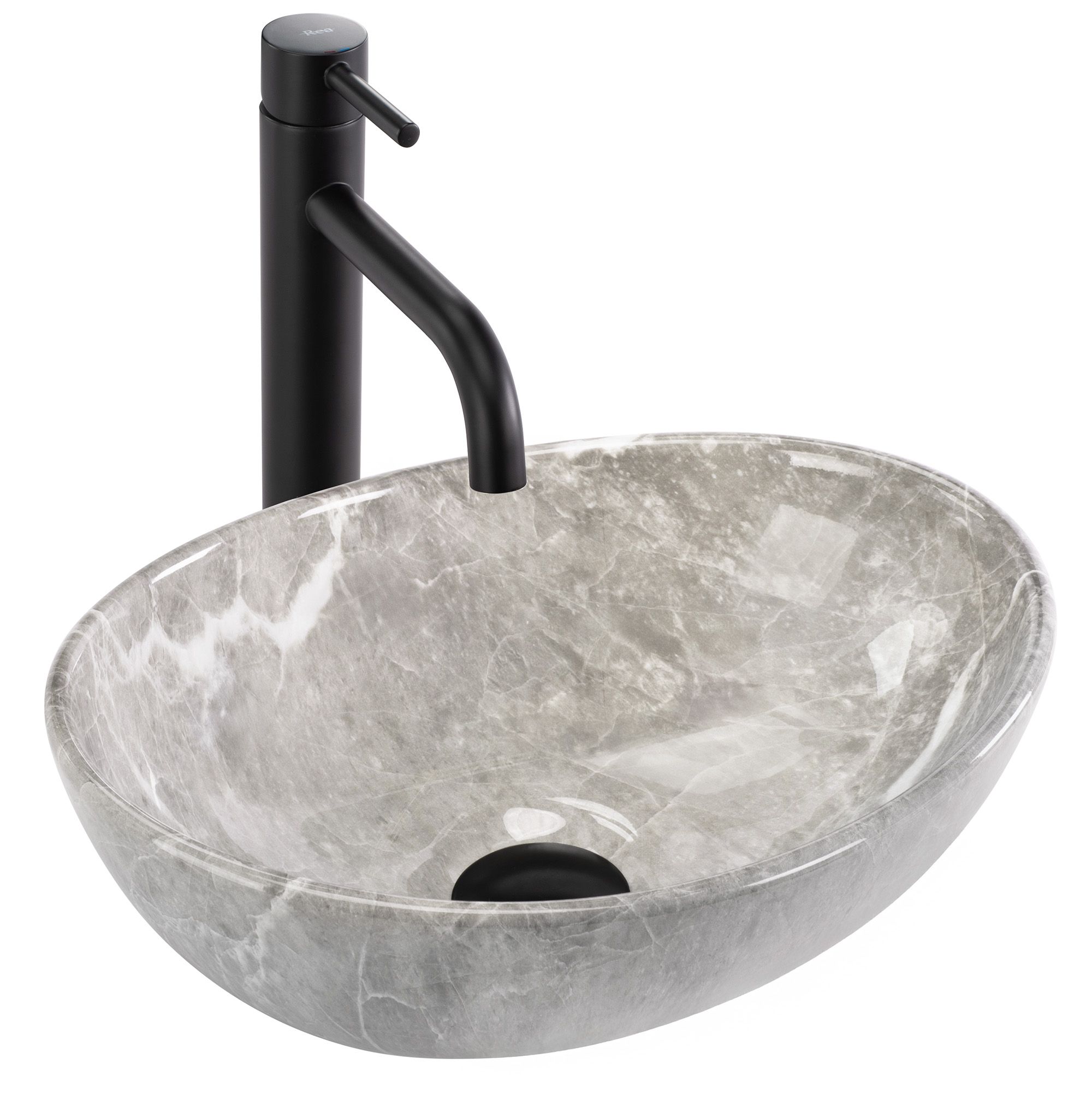 foto del prodotto lavabo da appoggio rea sofia mini grigio