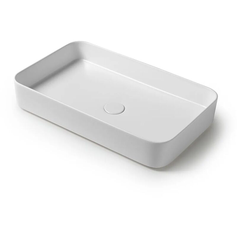 foto del prodotto lavabo da appoggio rettangolare 65 in ceramica bianco lucido epsilon