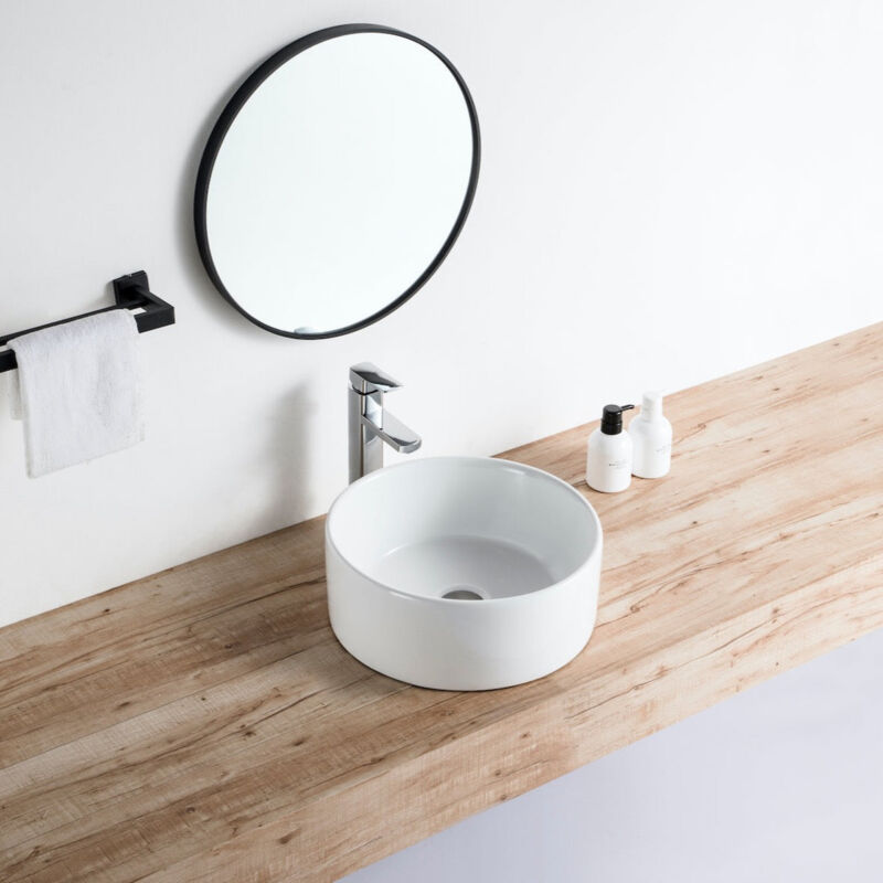 foto del prodotto lavabo da appoggio rotondo in ceramica davia 40.5 cm