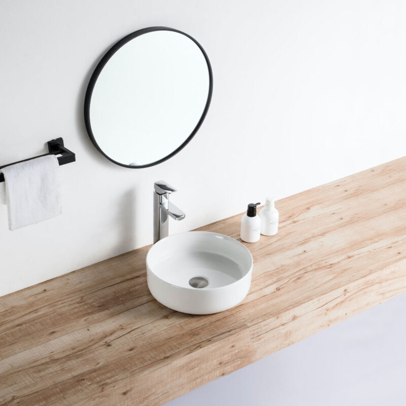 foto del prodotto lavabo da appoggio rotondo in ceramica mendoza 36 cm