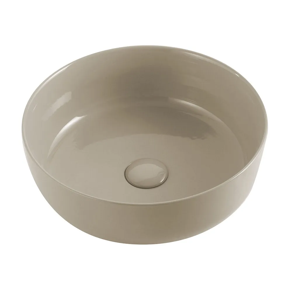foto del prodotto lavabo da appoggio sabbia tondo 33 cm in ceramica zelos