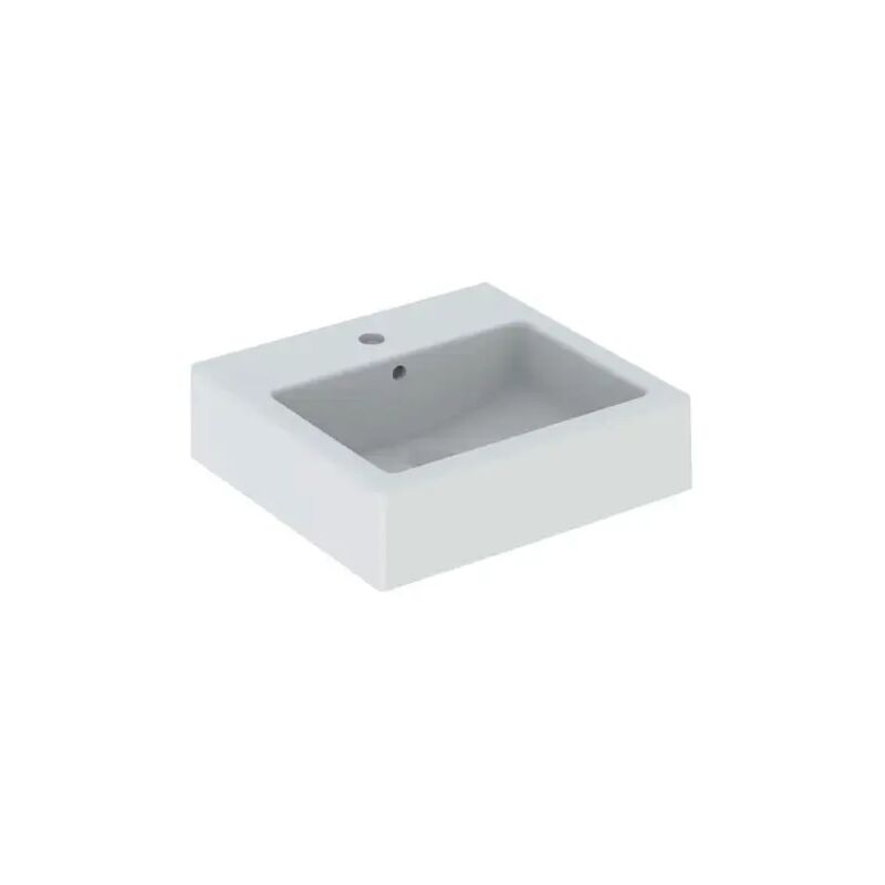 foto del prodotto lavabo da appoggio sospeso in ceramica bianca con foro modello closer 50x46 cm geberit