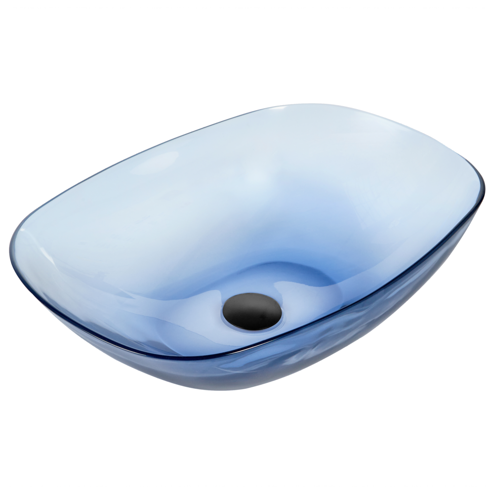 foto del prodotto lavabo da appoggio superficie solida blu 340 x 360 mm lavello da bagno semitrasparente