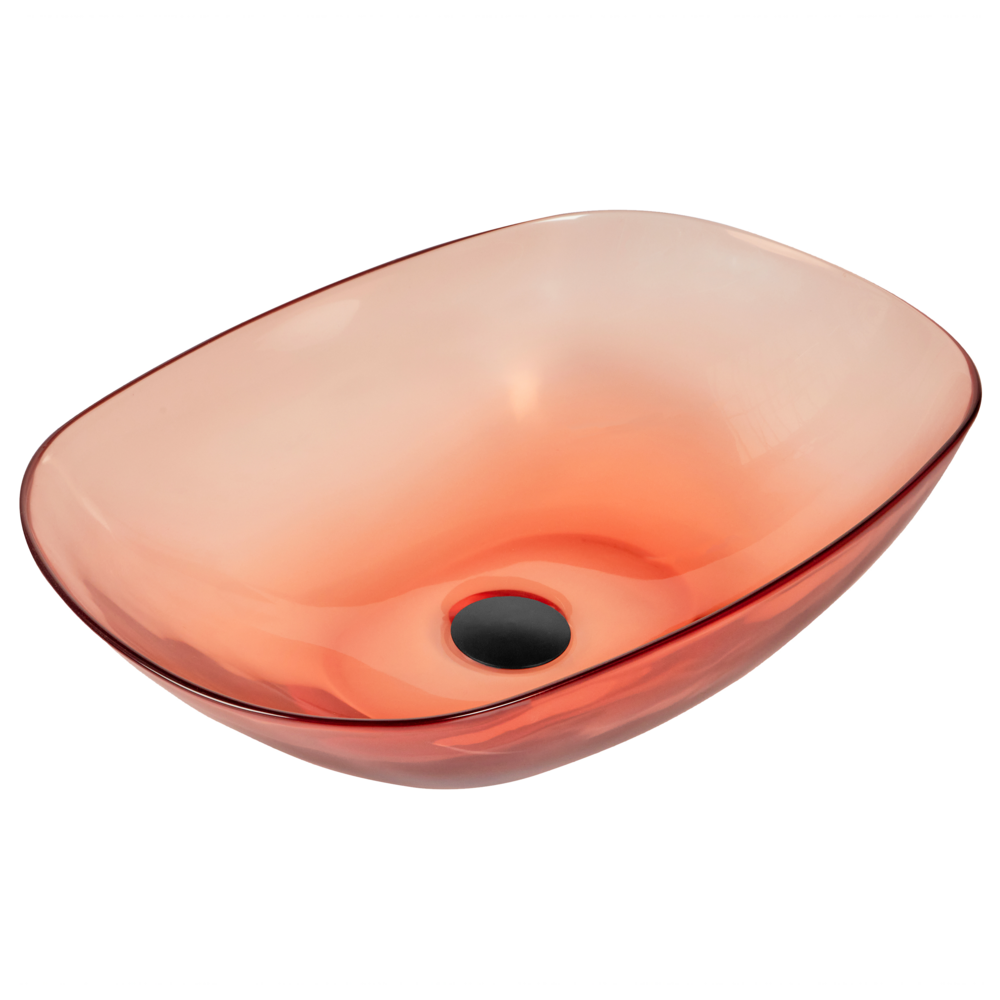 foto del prodotto lavabo da appoggio superficie solida rosso 340 x 360 mm lavello da bagno semitrasparente