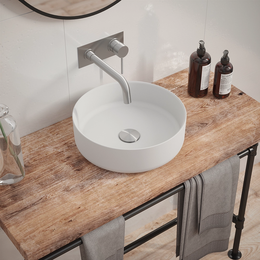 foto del prodotto lavabo da appoggio tondo 36x36x12 cm bianco