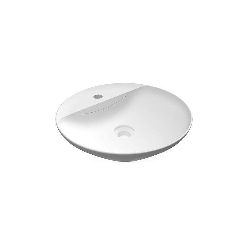 foto del prodotto lavabo da appoggio tondo monoforo variant 42x42 cm bianco