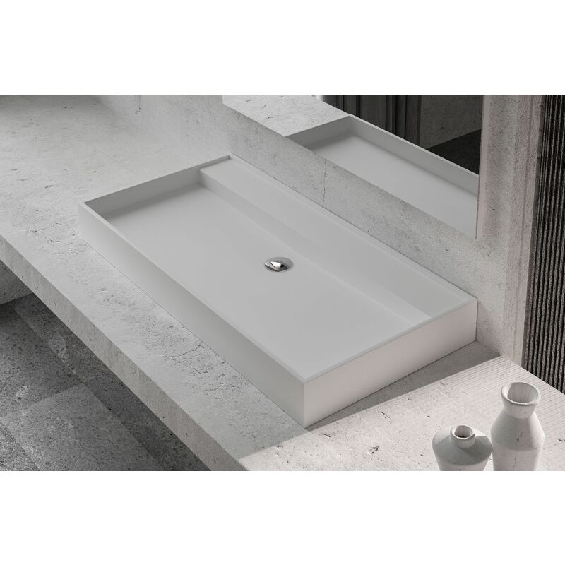 foto del prodotto lavabo da appoggio twg12 in colata minerale pure acrylique 90x45x11cm