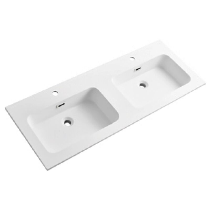 foto del prodotto lavabo da incasso 121x46cm doppia vasca in resina minerale mod. vael