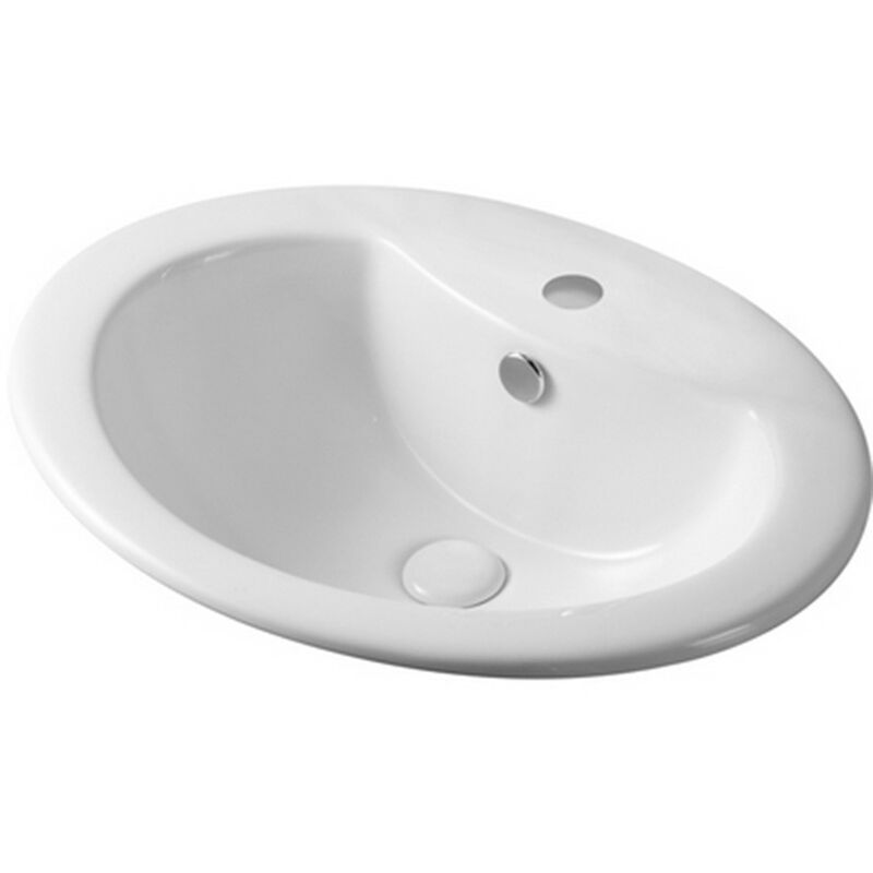 foto del prodotto lavabo da incasso soprapiano ovale 56x46 cm in ceramica lucida