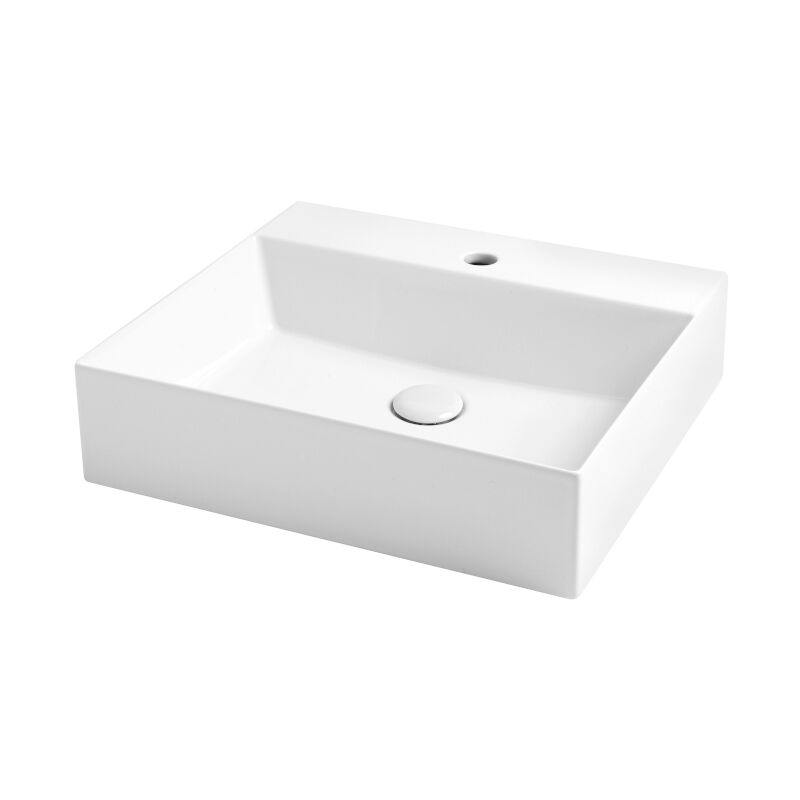 foto del prodotto lavabo elegance sospeso appoggio 50x45 monforo in ceramica bianco