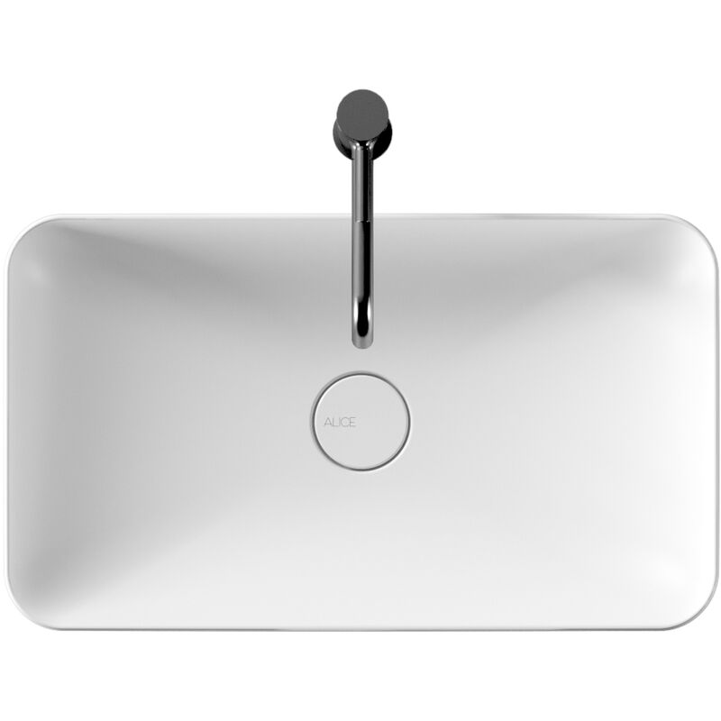foto del prodotto lavabo form appoggio 60x35 rettangolare in ceramica bianco di
