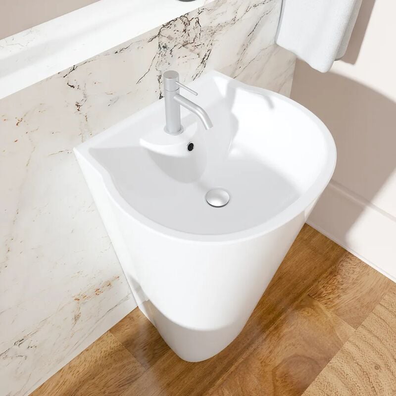 foto del prodotto lavabo freestanding 54x48 cm in ceramica bianco lucido bering
