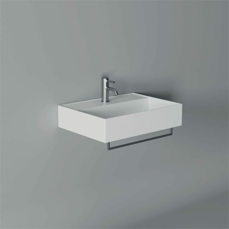 foto del prodotto lavabo hide sospeso cm. 60x45 rettangolare in ceramica bianco di