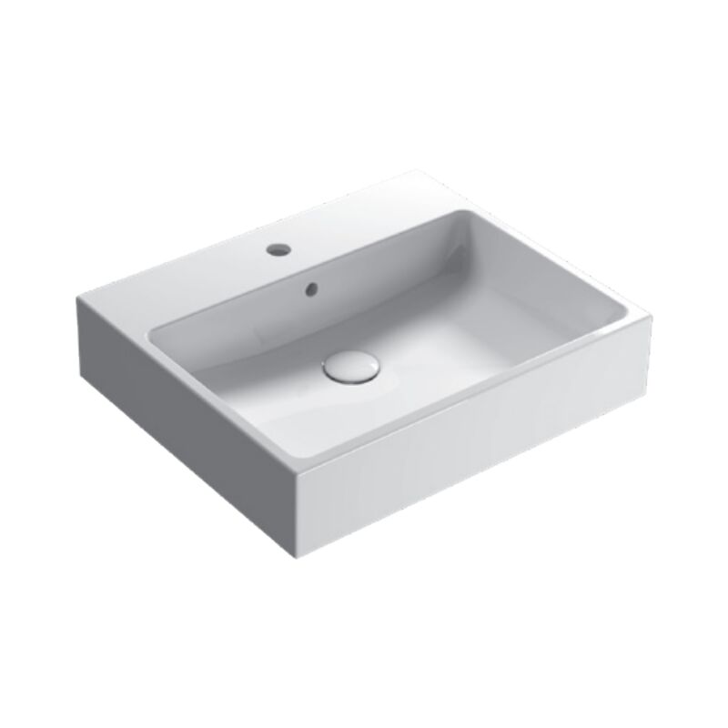 foto del prodotto lavabo in ceramica 60x50 cm globo stone scq62bi bianco ceramica