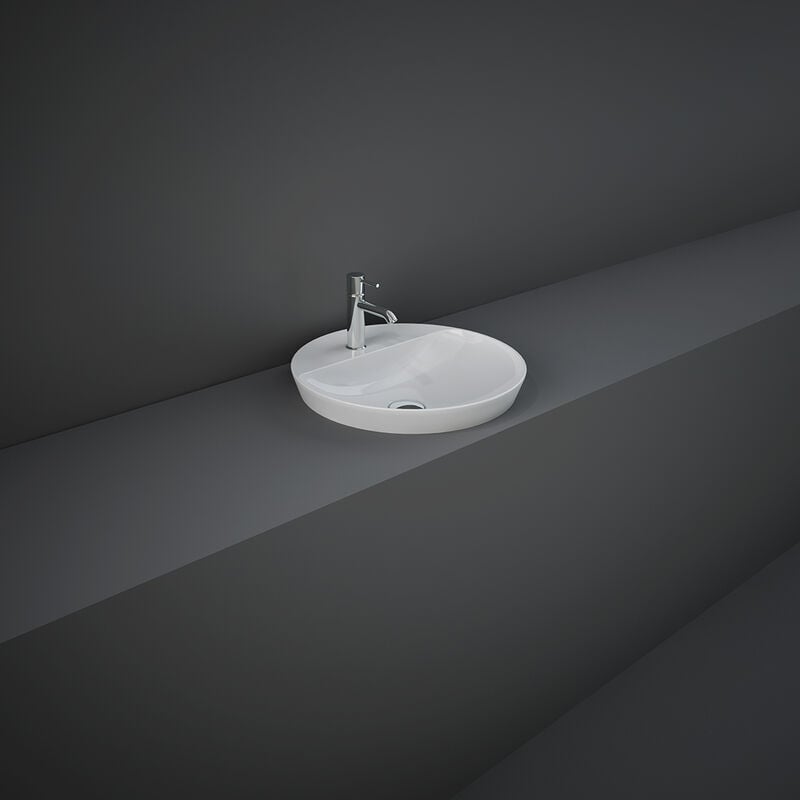 foto del prodotto lavabo incasso tondo foro rubinetto rak ceramics bianco