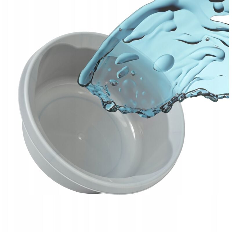 foto del prodotto lavabo kadax lavabo da bagno rotondo robusto in plastica opaca versatile grigio chiaro 4 litri