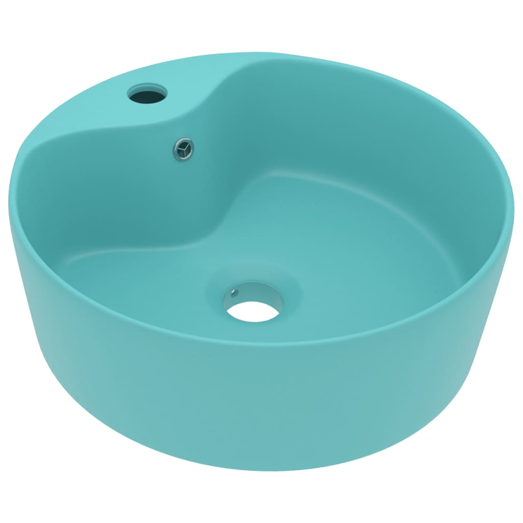 foto del prodotto lavabo luxury con troppopieno 36 x 13 cm ceramica verde chiaro opaco 02 0002777
