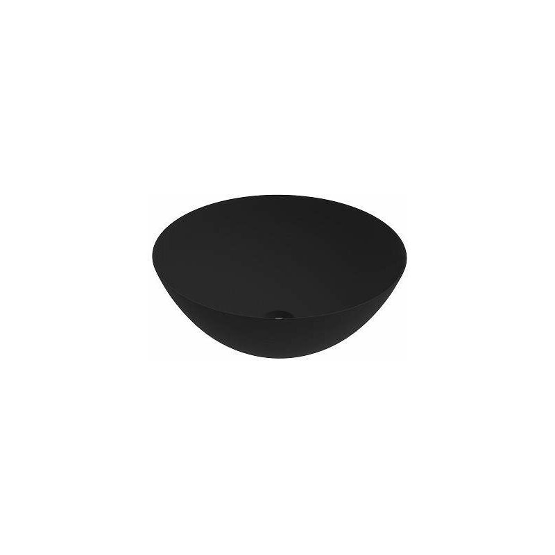 foto del prodotto lavabo nero opaco con installazione da appoggio e dimensioni 416x155 ercos musa blcernmusa0001 nero opaco