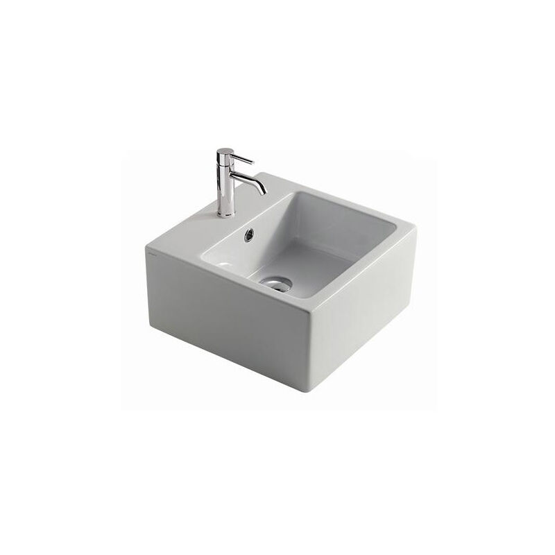 foto del prodotto lavabo plus design sospeso appoggio salvaspazio cm. 40x40