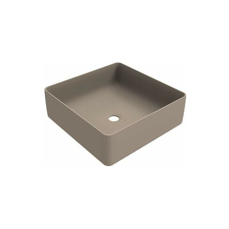foto del prodotto lavabo quadrato d appoggio da 416x416 mm in colore cappuccino opaco ercos musa blcerpmusa0011 cappuccino opaco