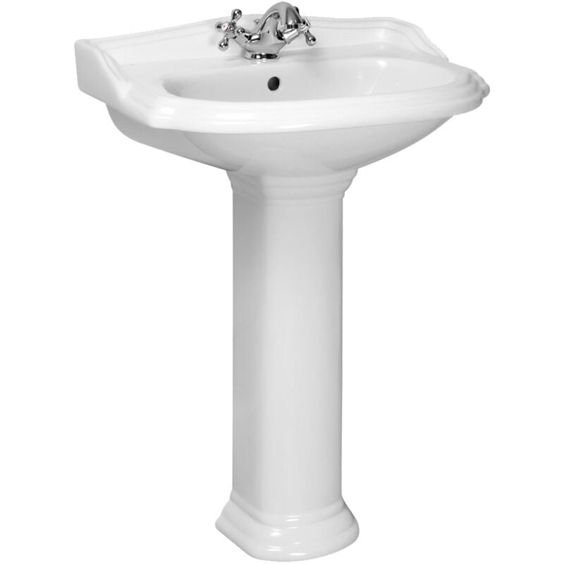 foto del prodotto lavabo retrò su colonna abery 58 cm in ceramica