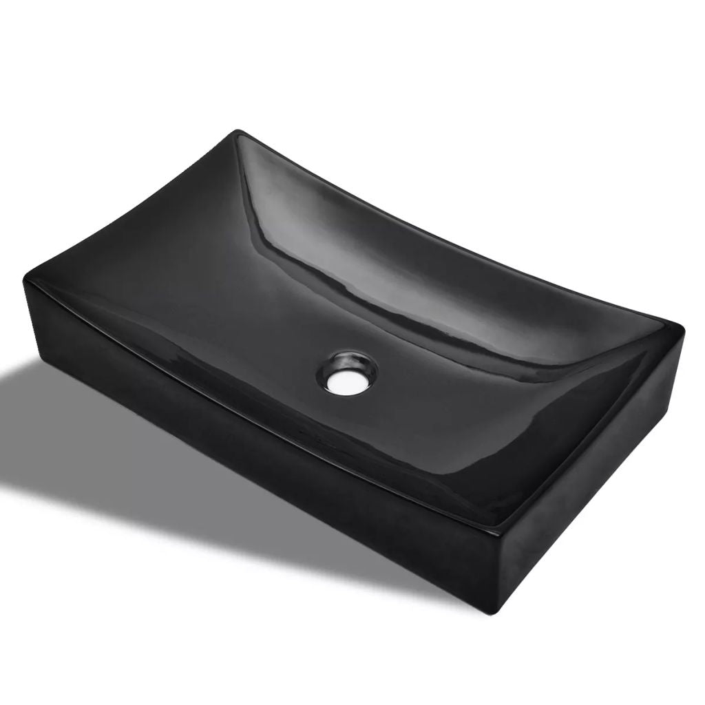 foto del prodotto lavabo rettangolare 65,5 x 39 cm in ceramica per bagno nero