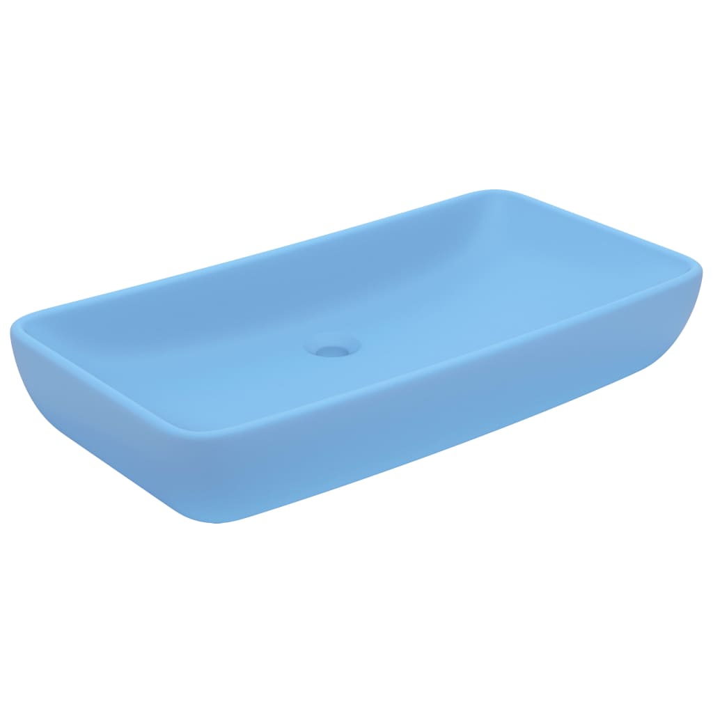 foto del prodotto lavabo rettangolare di lusso da appoggio wc lavabo bagno stanza cosmetica casa 71 x 38 cm ceramica azzurro opaco 02 0002698