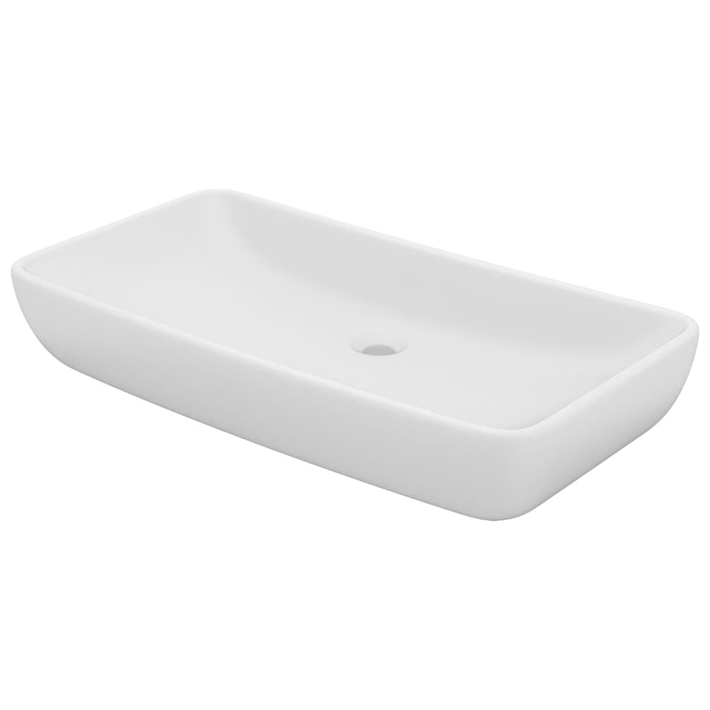 foto del prodotto lavabo rettangolare di lusso da appoggio wc lavabo bagno stanza cosmetici casa bianco opaco 71x38 cm ceramica 02 0002696