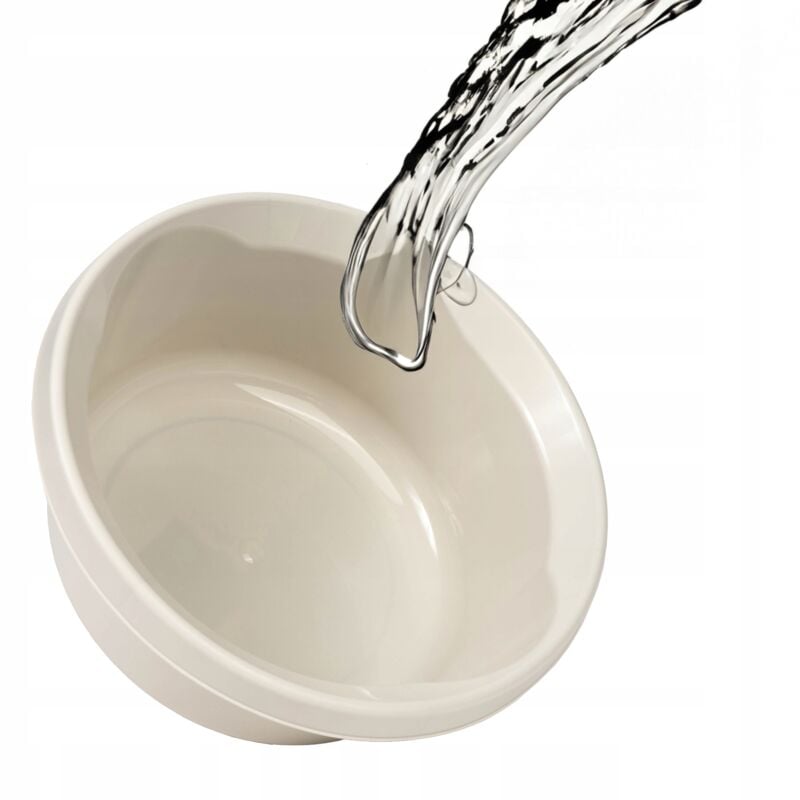 foto del prodotto lavabo rotondo kadax, plastica opaca, robusto, bagno, versatile, crema, 6 litri