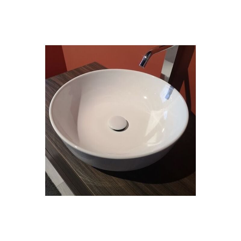 foto del prodotto lavabo smile appoggio salvaspazio dia. 41 5 tondo in ceramica