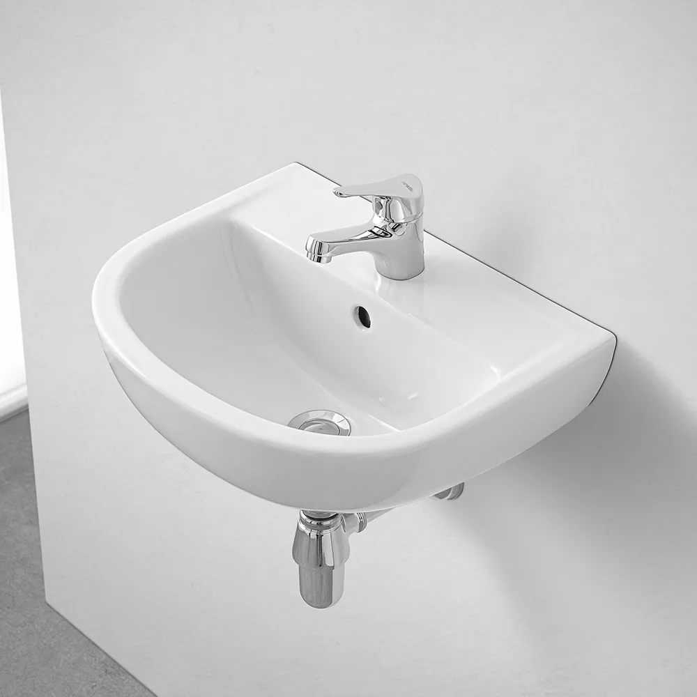 foto del prodotto lavabo sospeso 45 cm in ceramica bianca lucida salvaspazio