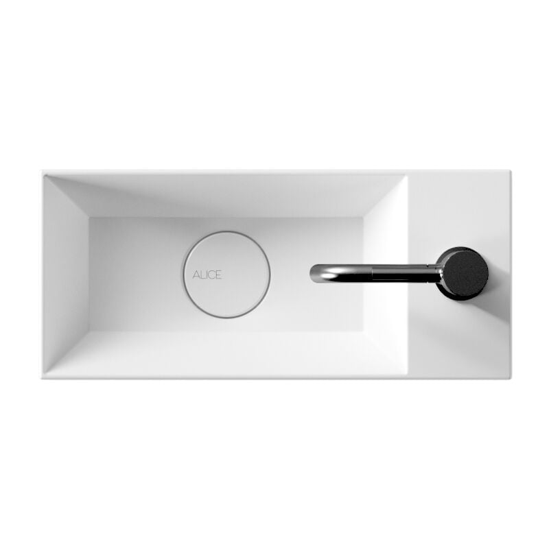 foto del prodotto lavabo spy appoggio sospeso 45x20 salvaspazio rettangolare in