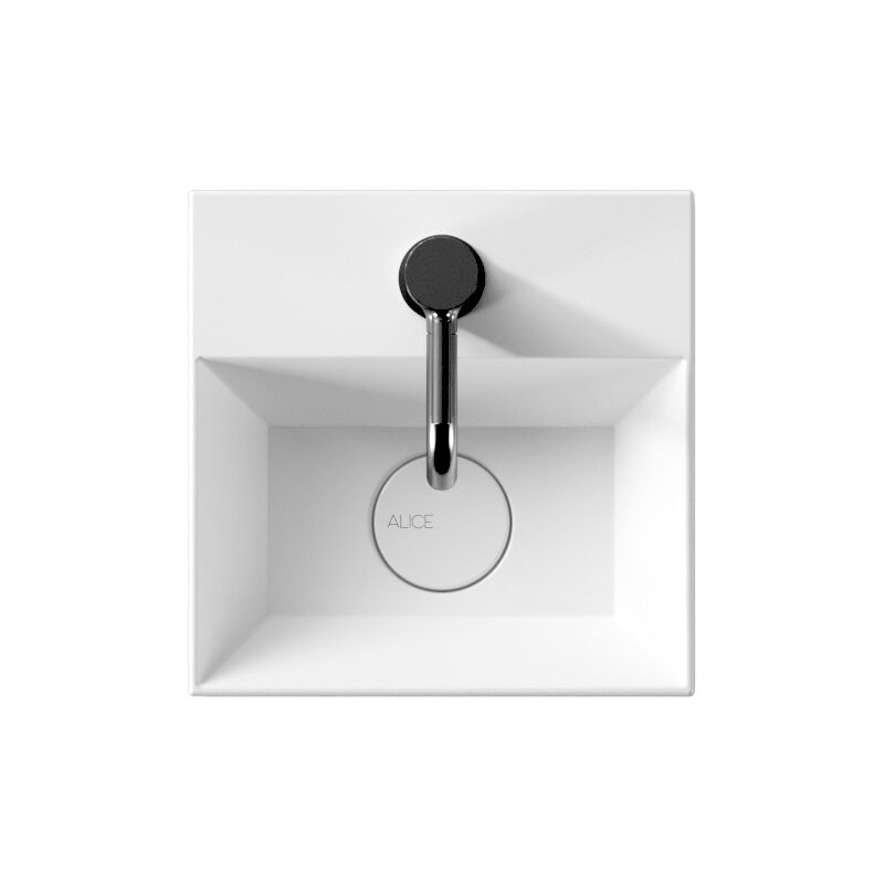 foto del prodotto lavabo spy appoggio sospeso salvaspazio 30x30 rettangolare in