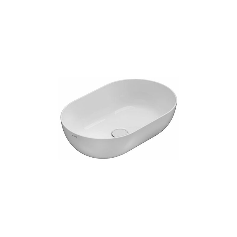 foto del prodotto lavabo t edge appoggio 54x36 ovale in ceramica bianco lucido di