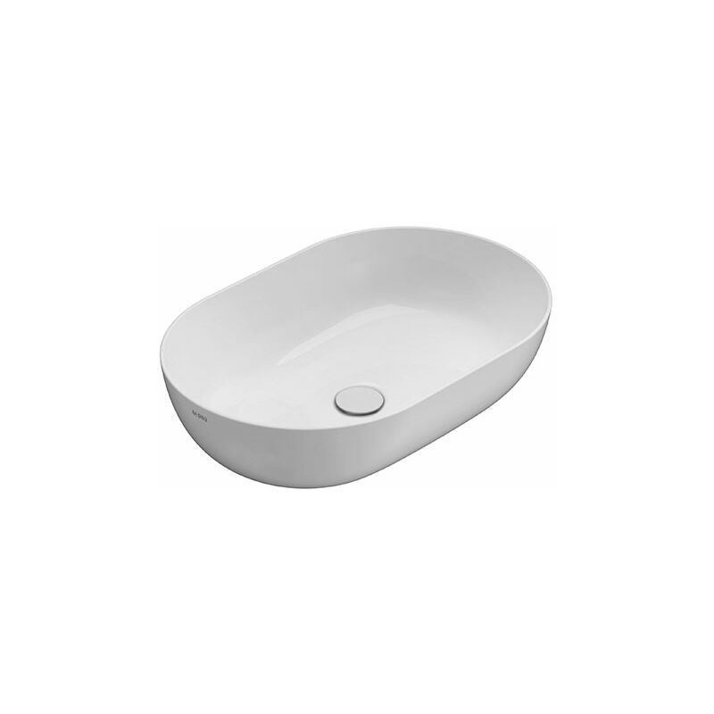 foto del prodotto lavabo t edge appoggio 60x41 ovale in ceramica bianco lucido di