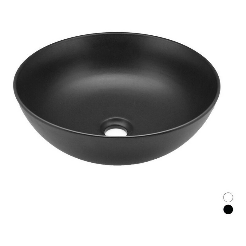 foto del prodotto lavabo tondo d appoggio matt nero