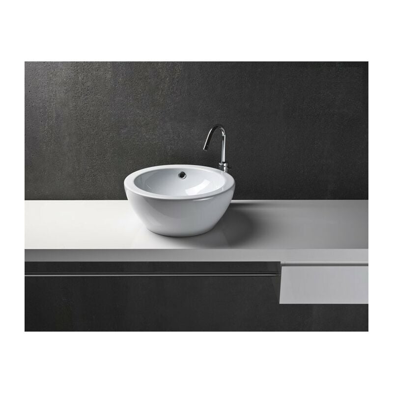 foto del prodotto lavabo tondo da appoggio panorama bianco di ceramica gsi