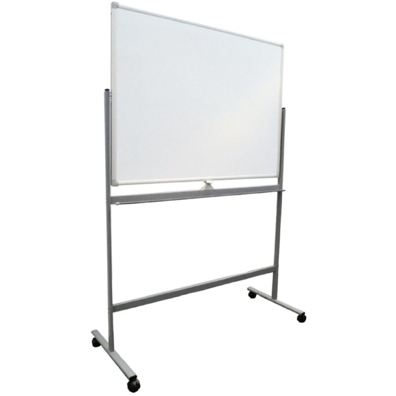 foto del prodotto lavagna bianca magnetica 90x120 cm doppia superficie supporto su ruote