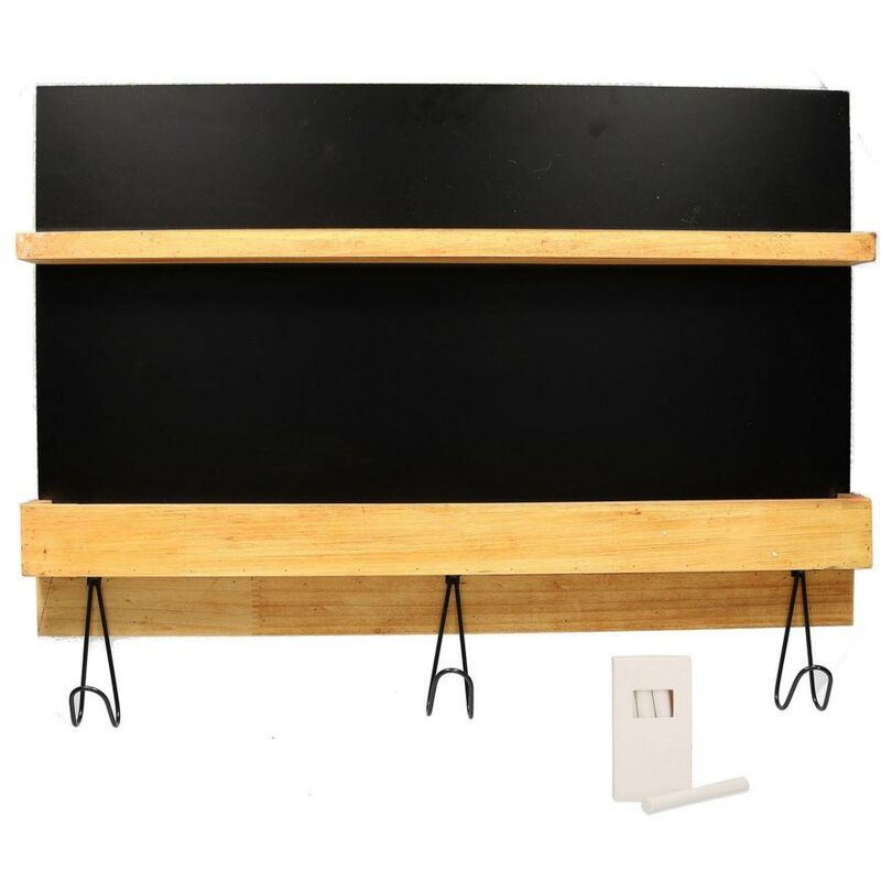 foto del prodotto lavagna con appendino legno 3 posti e gessetto cm 60x40 47x8