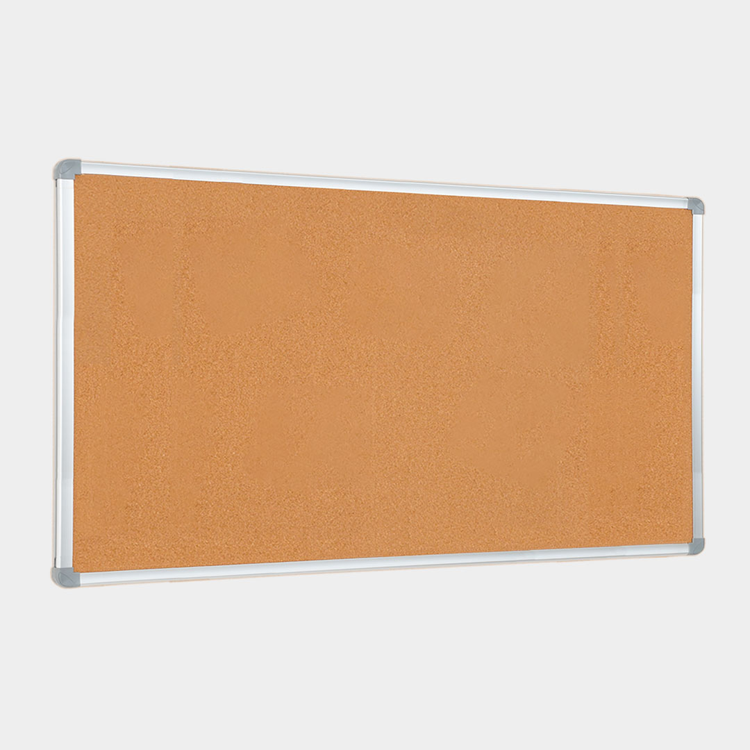 foto del prodotto lavagna con fondo in sughero 150x100 cm in alluminio silver