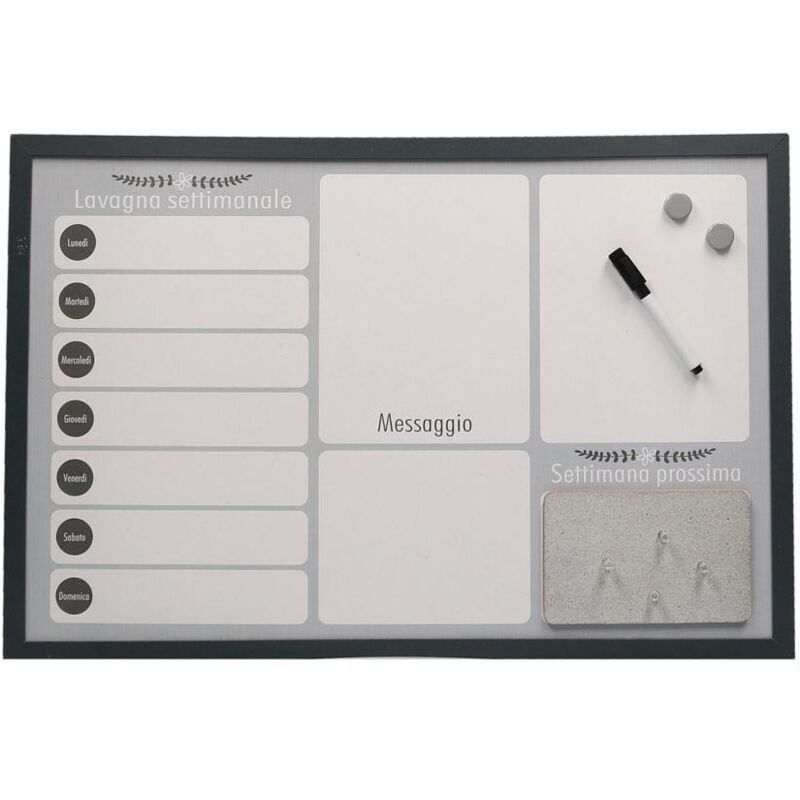 foto del prodotto lavagna magnetica agenda con sughero e pennarello cm 60x40x1
