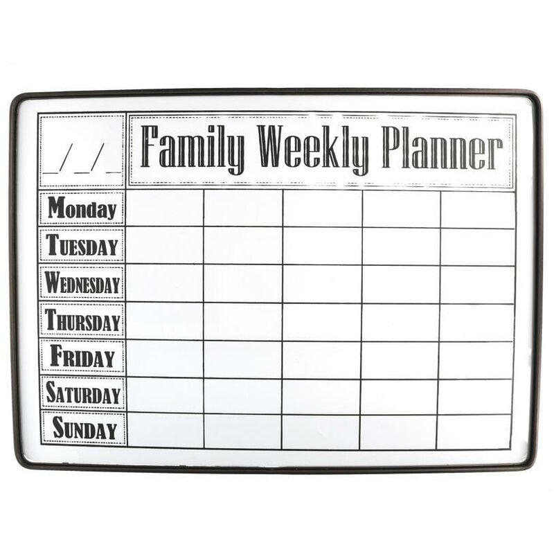 foto del prodotto lavagna metallo settimana con pennarello rettangolare cm 71x51x2