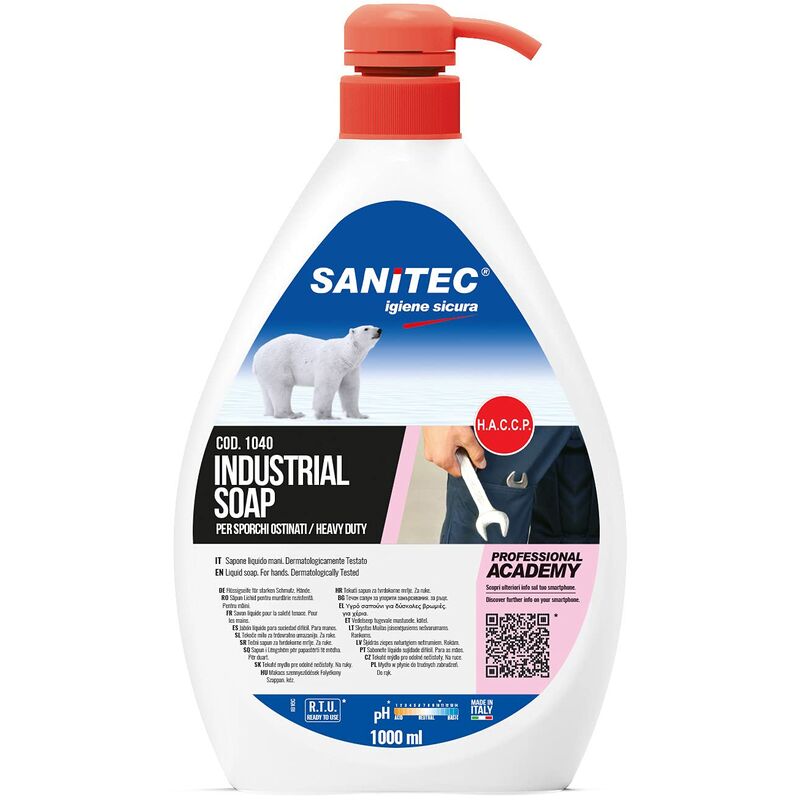 foto del prodotto lavamani industria sapone liquido per sporco difficile, 1000 ml - sanitec